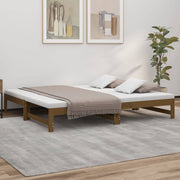 daybed med udtræk 2x(90x190) cm massivt fyrretræ gyldenbrun
