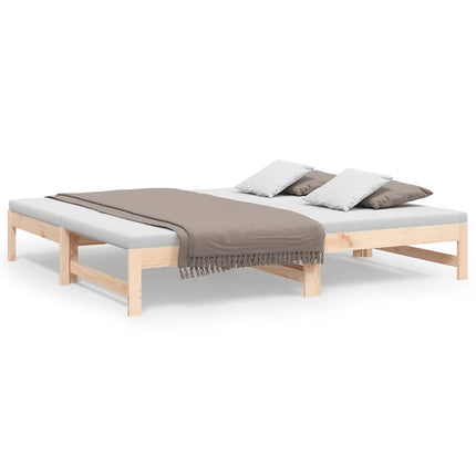 daybed med udtræk 75x190 cm massivt fyrretræ