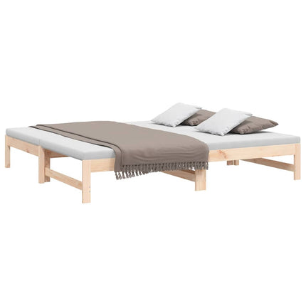 daybed med udtræk 75x190 cm massivt fyrretræ