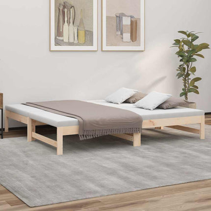 daybed med udtræk 75x190 cm massivt fyrretræ