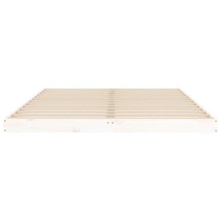 sengeramme 140x200 cm massivt fyrretræ hvid