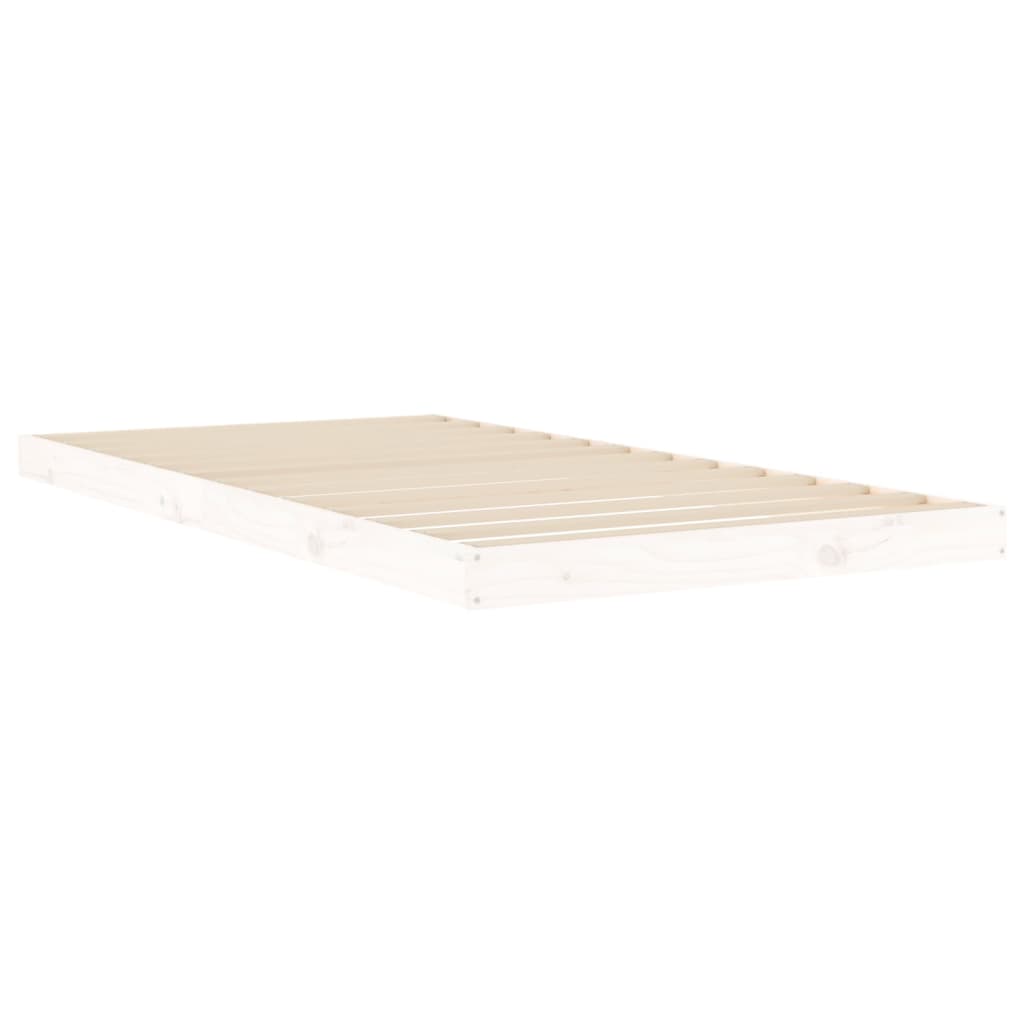 sengeramme 100x200 cm massivt fyrretræ hvid
