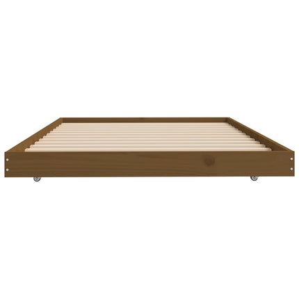 sengeramme 100x200 cm massivt fyrretræ gyldenbrun