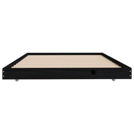 sengeramme 100x200 cm massivt fyrretræ sort