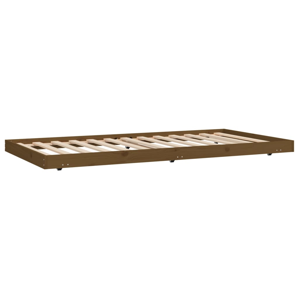 sengestel 80x200 cm massivt fyrretræ gyldenbrun