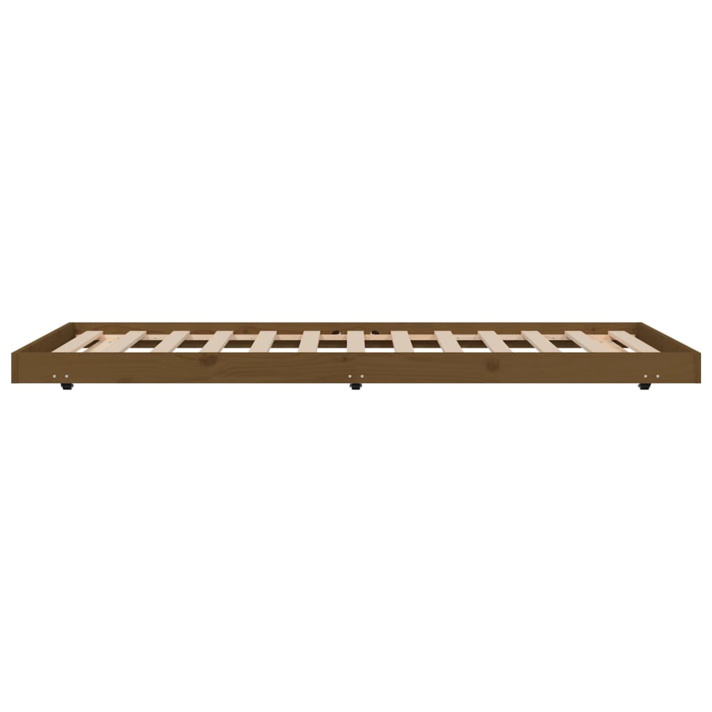 sengestel 80x200 cm massivt fyrretræ gyldenbrun