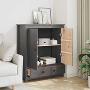 højskab 83x41,5x100 cm massivt fyrretræ grå