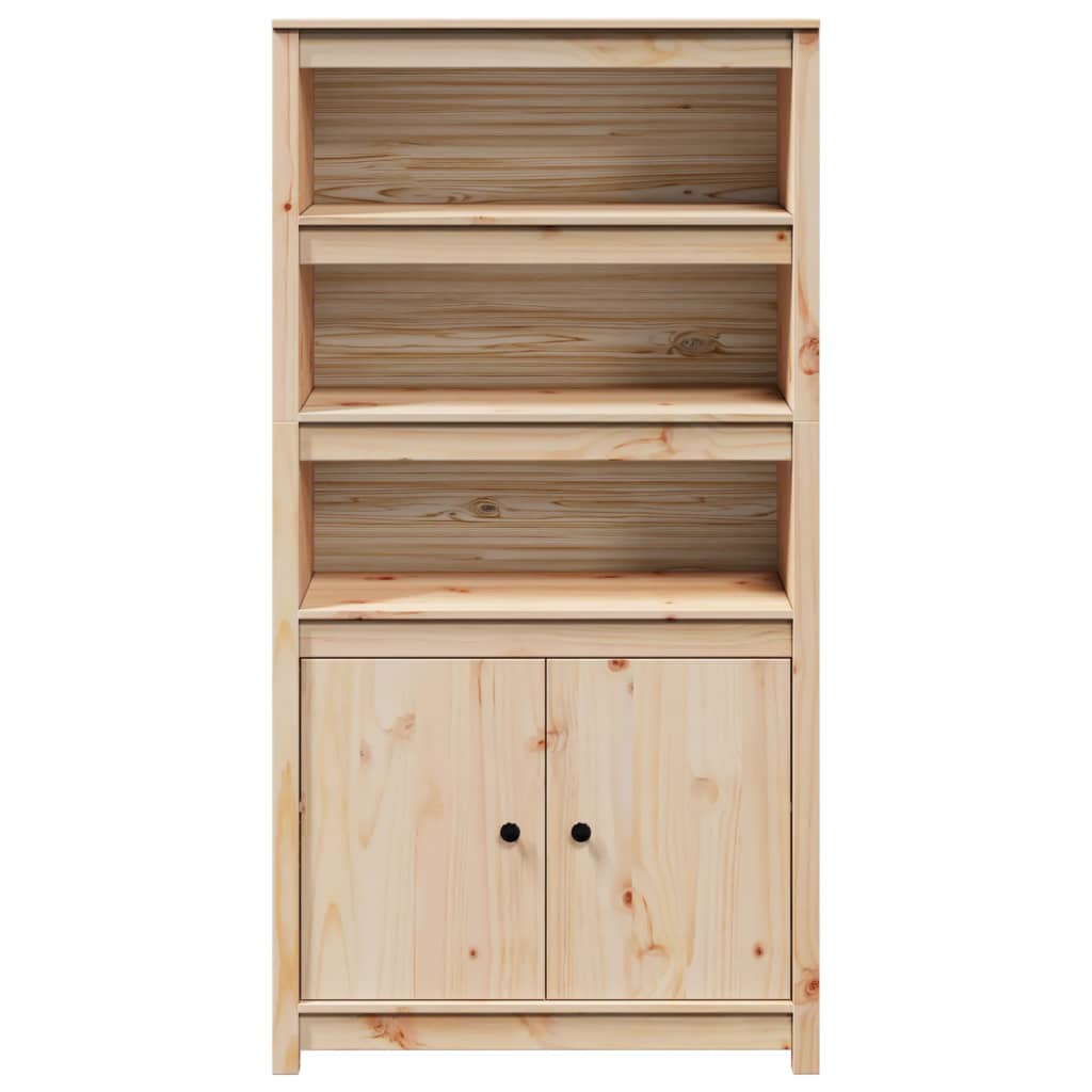 højskab 80x35x154 cm massivt fyrretræ