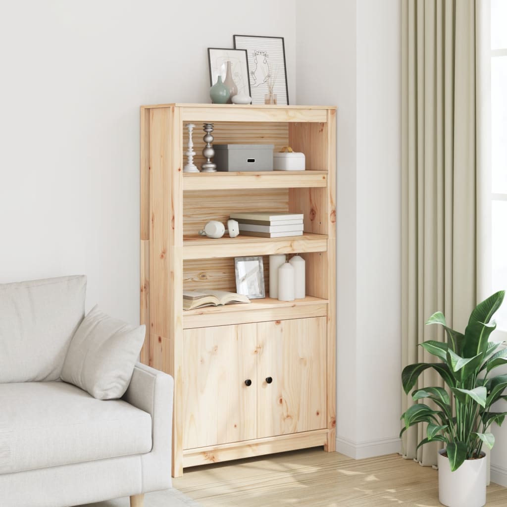 højskab 80x35x154 cm massivt fyrretræ