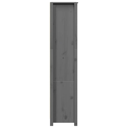 skab 80x35x154 cm massivt fyrretræ grå