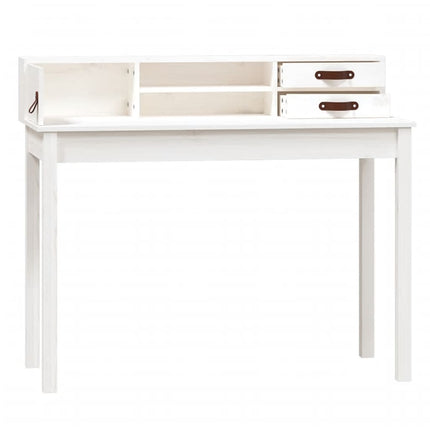 skrivebord 110x50x93 cm massivt fyrretræ hvid