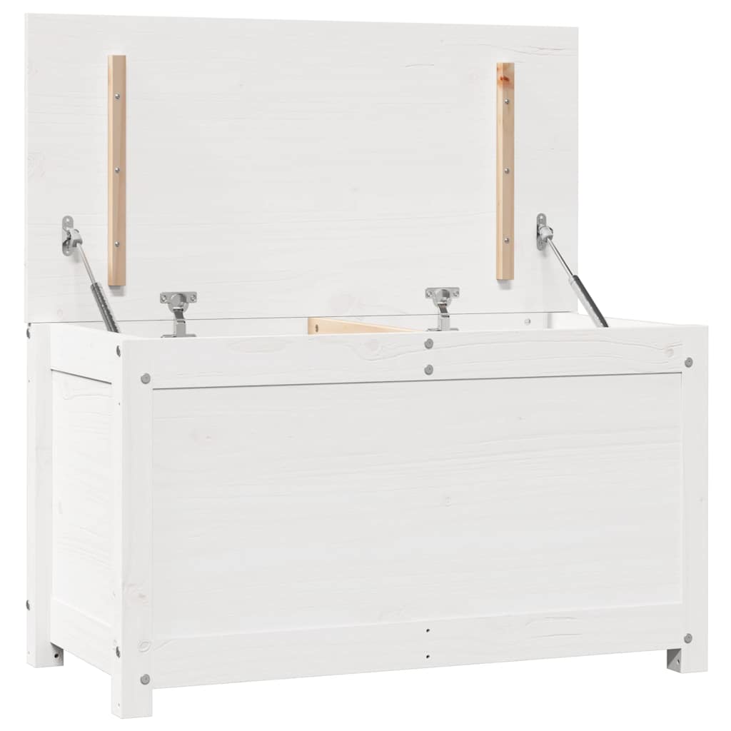 opbevaringskasse 80x40x45,5 cm massivt fyrretræ hvid