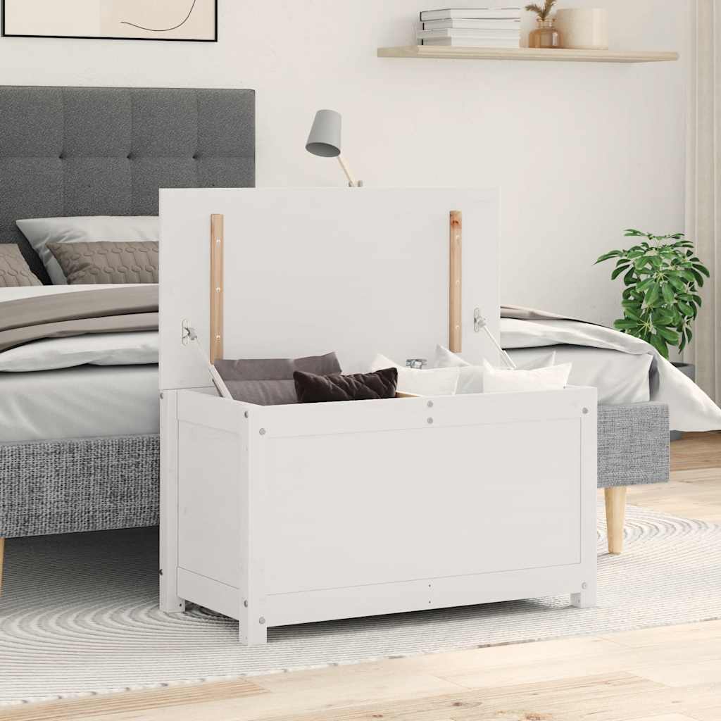 opbevaringskasse 80x40x45,5 cm massivt fyrretræ hvid
