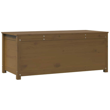 opbevaringskasse 110x50x45,5 cm massivt fyrretræ gyldenbrun