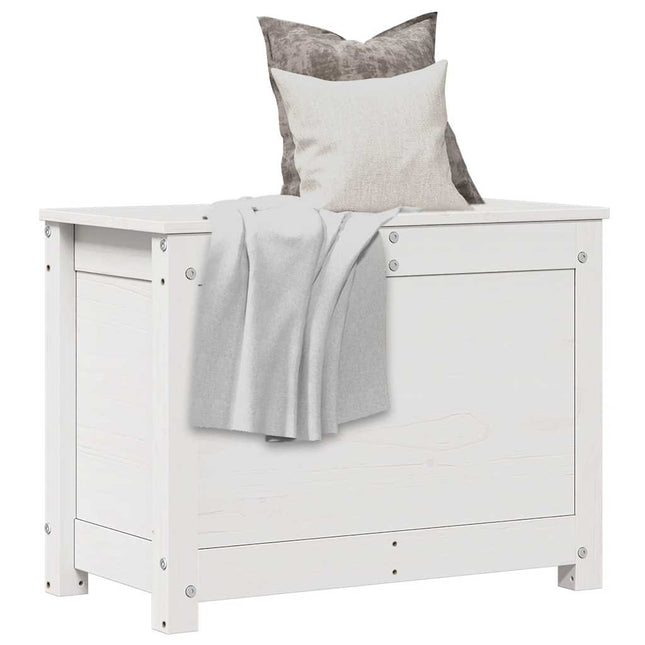 opbevaringskasse 60x32x45,5 cm massivt fyrretræ hvid
