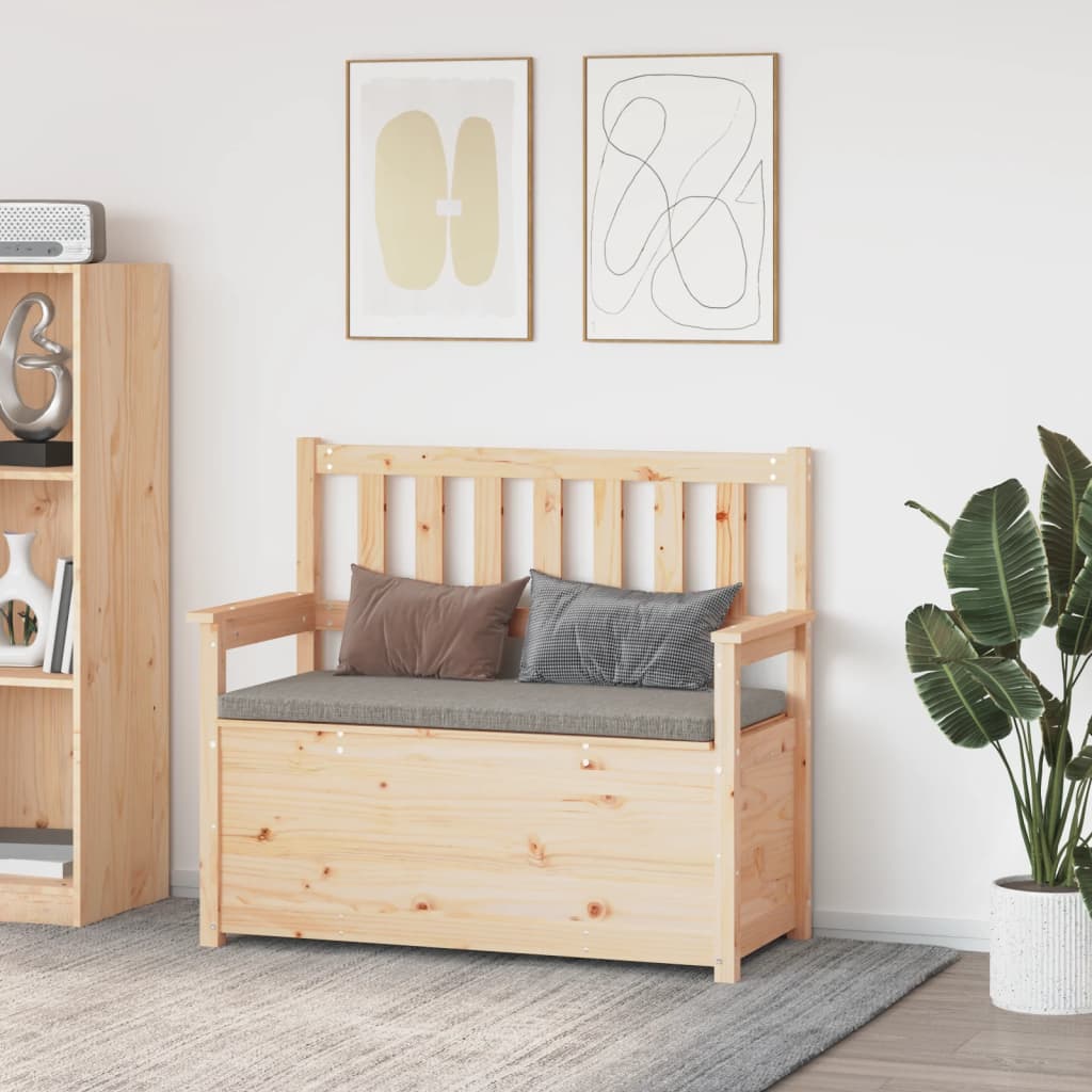 bænk 112,5x51x,5x96,5 cm massivt fyrretræ billede