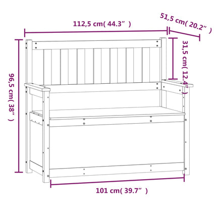 bænk 112,5x51x,5x96,5 cm massivt fyrretræ grå