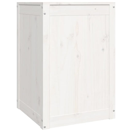 vasketøjskurv 44x44x66 cm massivt fyrretræ hvid
