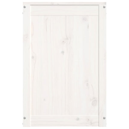 vasketøjskurv 44x44x66 cm massivt fyrretræ hvid