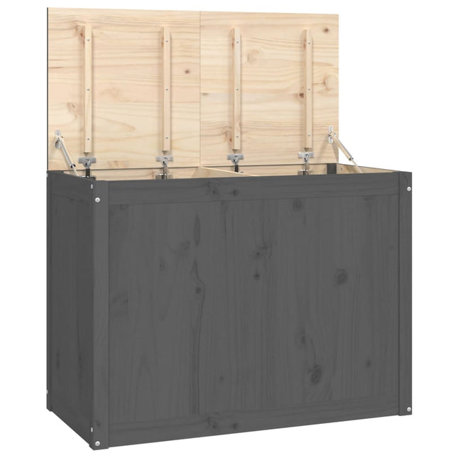 vasketøjskurv 88,5x44x66 cm massivt fyrretræ grå