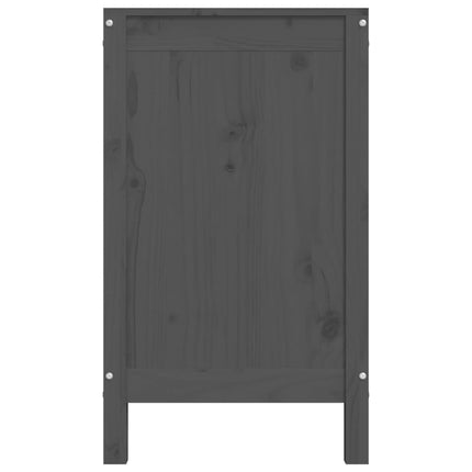 vasketøjskurv 88,5x44x76 cm massivt fyrretræ grå