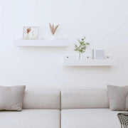 væghylder 2 stk. 50x12x9 cm massivt fyrretræ hvid