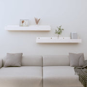 væghylder 2 stk. 80x12x9 cm massivt fyrretræ hvid