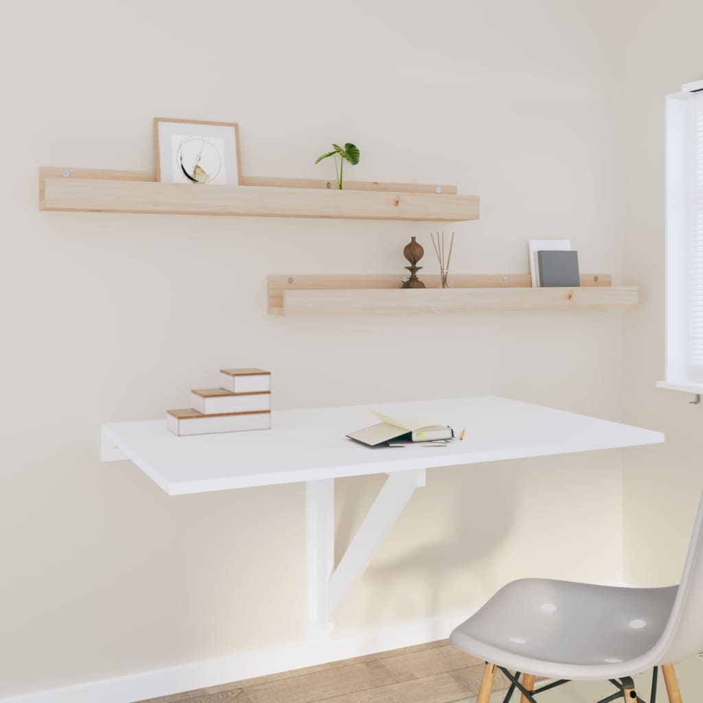 væghylder 2 stk. 110x12x9 cm massivt fyrretræ