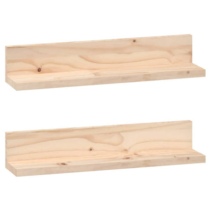 væghylder 2 stk. 50x11x9 cm massivt fyrretræ