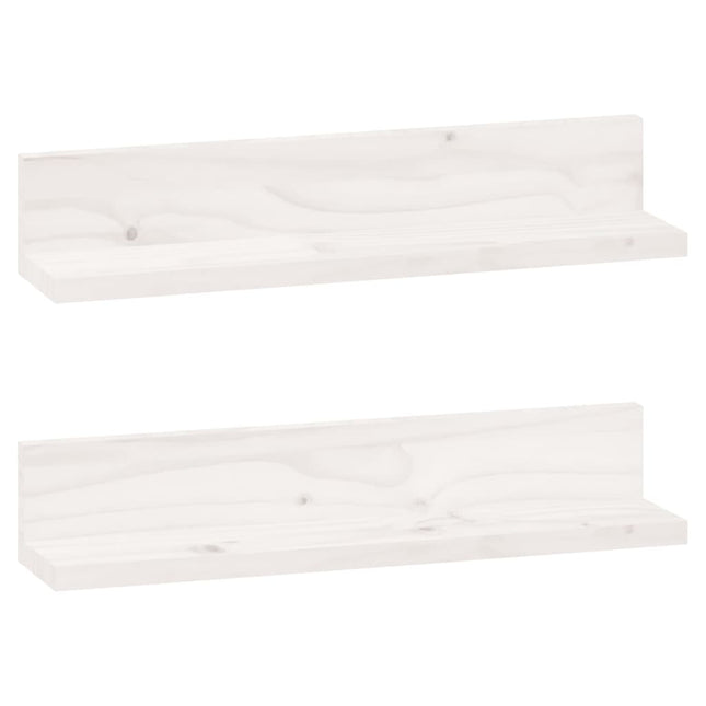 væghylder 2 stk. 50x11x9 cm massivt fyrretræ hvid
