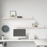 væghylder 2 stk. 110x11x9 cm massivt fyrretræ hvid