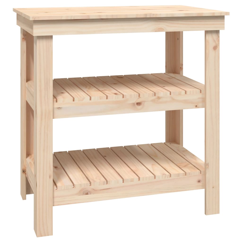 arbejdsbord 78,5x50x80 cm massivt fyrretræ billede