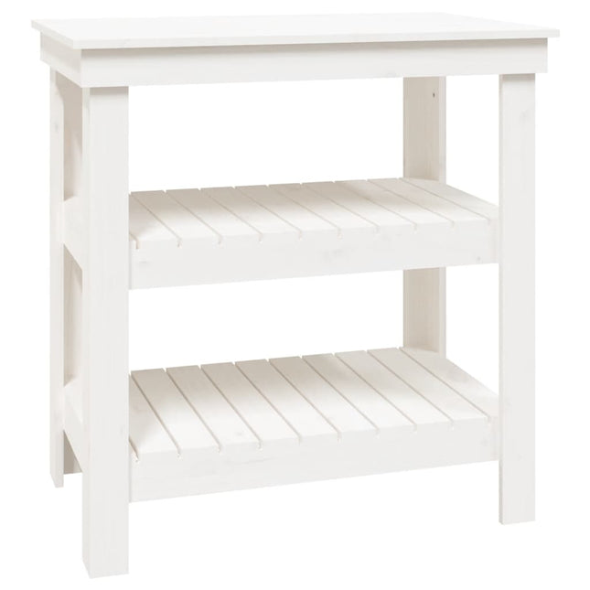 arbejdsbord 78,5x50x80 cm massivt fyrretræ hvid