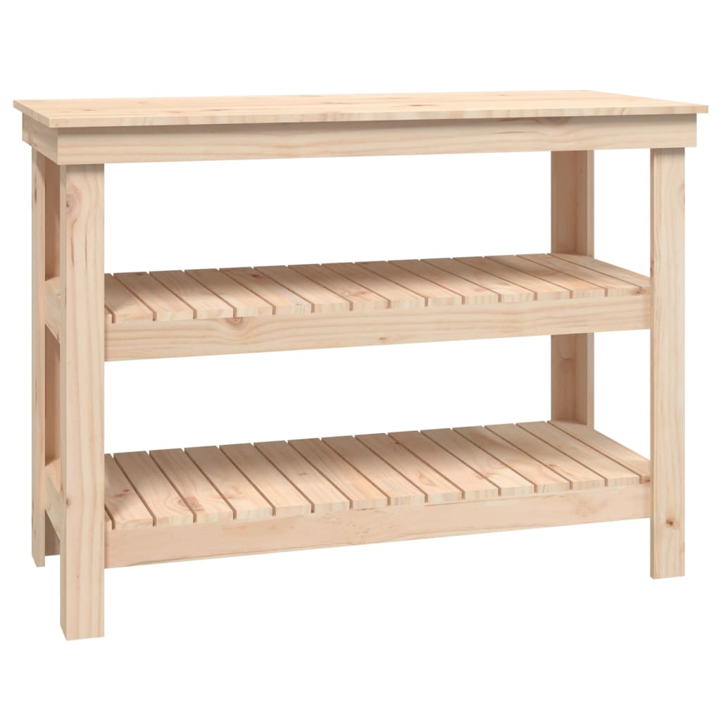 arbejdsbord 110,5x50x80 cm massivt fyrretræ billede