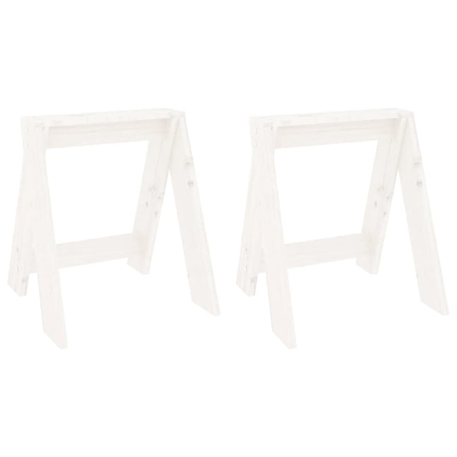 taburetter 2 stk. 40x40x45 cm massivt fyrretræ hvid