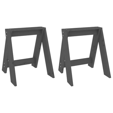 taburetter 2 stk. 40x40x45 cm massivt fyrretræ grå