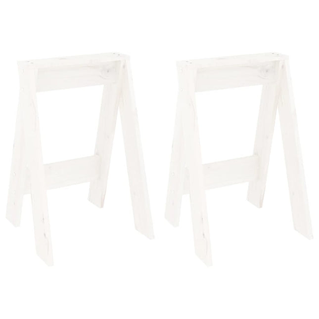 taburetter 2 stk. 40x40x60 cm massivt fyrretræ hvid