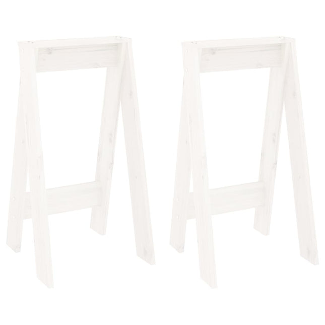 taburetter 2 stk. 40x40x75 cm massivt fyrretræ hvid