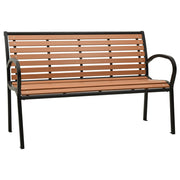 havebænk 116 cm stål og WPC sort og brun