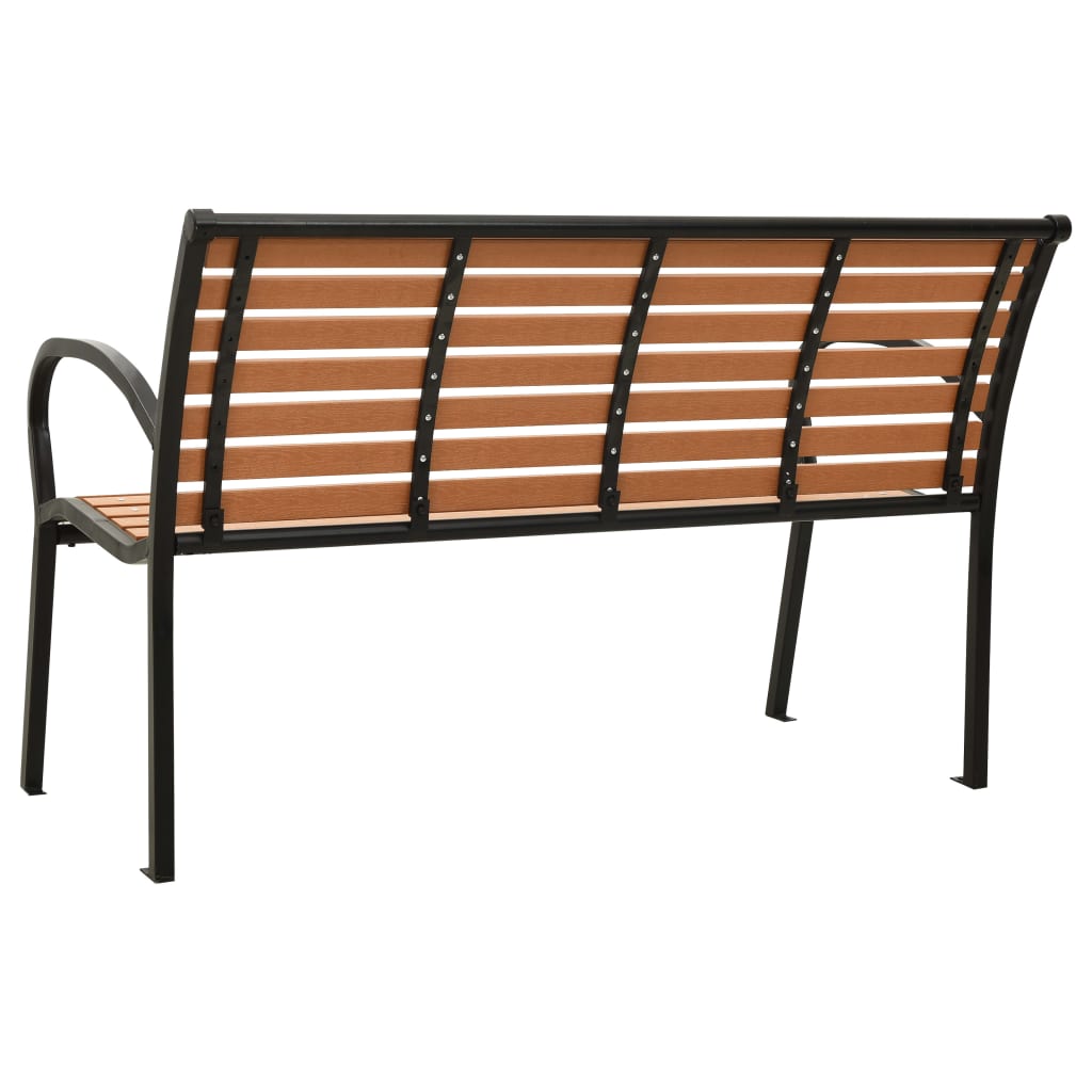 havebænk 116 cm stål og WPC sort og brun