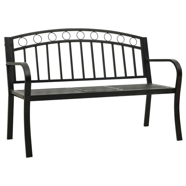 havebænk med bord 120 cm stål sort