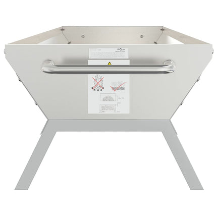 grillbakke 118x42x30,5 cm rustfrit stål sølvfarvet