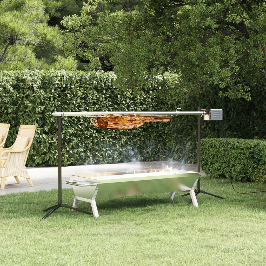 automatisk grill med motor 150x46,5x82,5 cm rustfrit stl