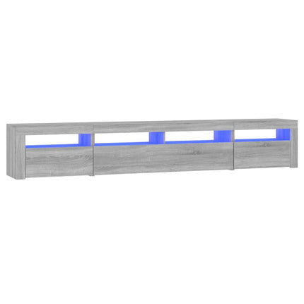 tv-skab med LED-lys 240x35x40 cm grå sonoma-eg