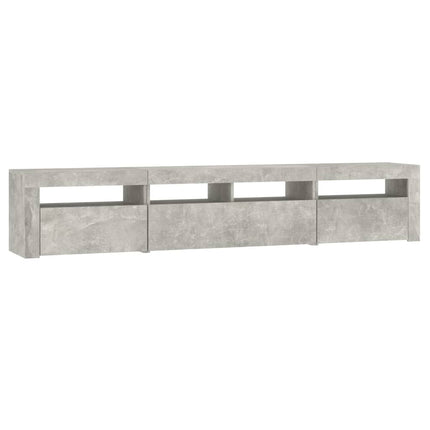 tv-skab med LED-lys 210x35x40 cm betongrå