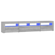tv-skab med LED-lys 210x35x40 cm Grå sonoma-eg