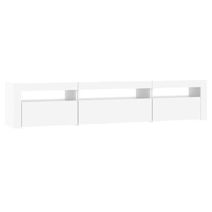 tv-skab med LED-lys 195x35x40 cm hvid
