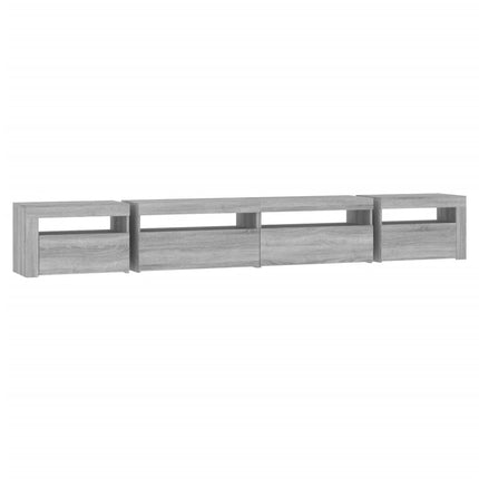 tv-skab med LED-lys 270x35x40 cm Grå sonoma-eg