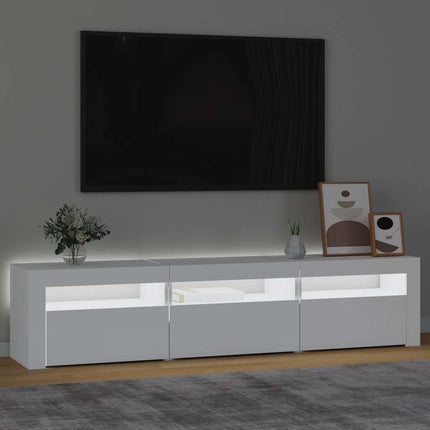tv-skab med LED-lys 180x35x40 cm hvid