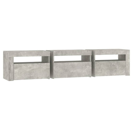 tv-bord med LED-lys 180x35x40 cm betongrå